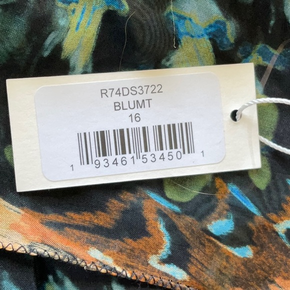 MARCHESA Printed Ruffle Mini Dress      Color: Blue Multi - Picture 5 of 12